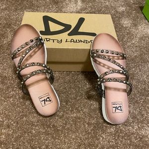 These Dirty Laundry Sandals, size 7, grayish color. They have never been worn.